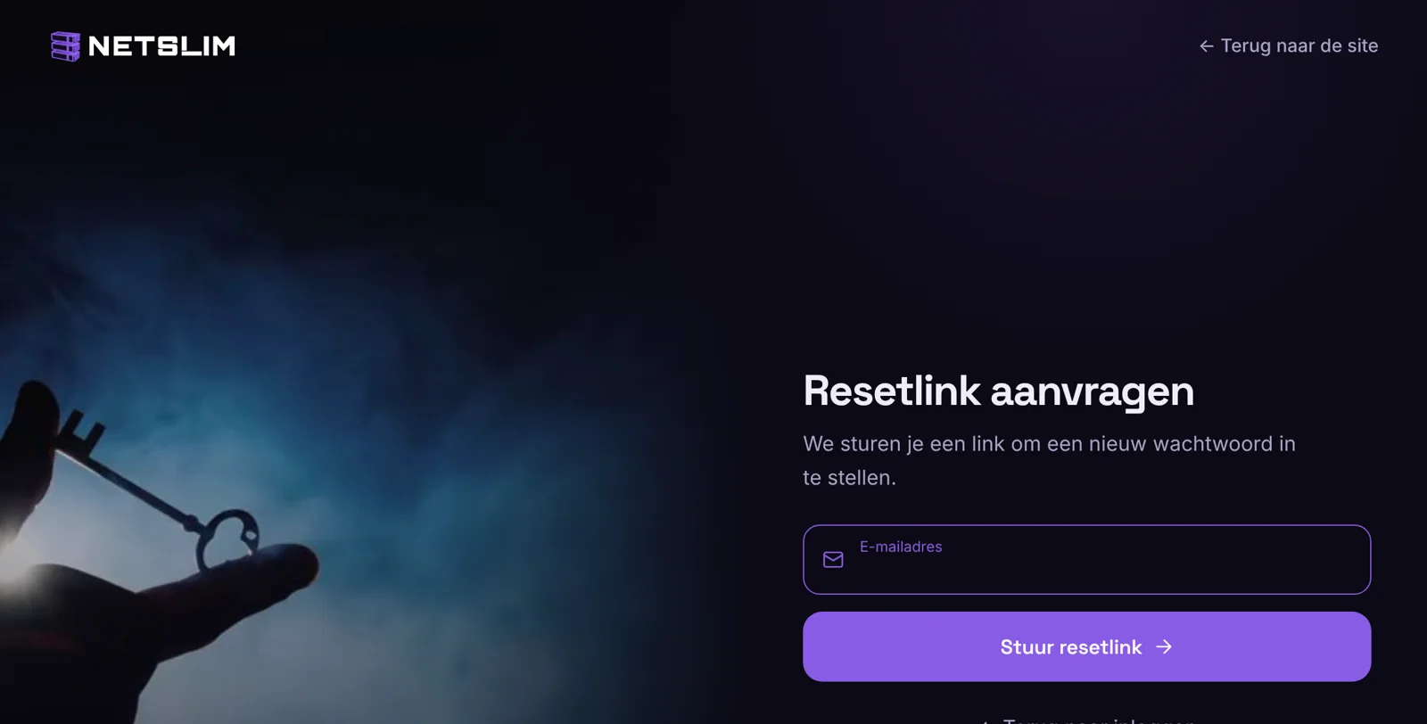 Een resetlink aanvragen